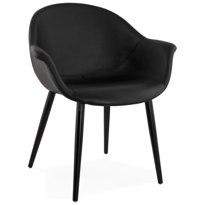 fauteuil chaise design et moderne en similicuir noir